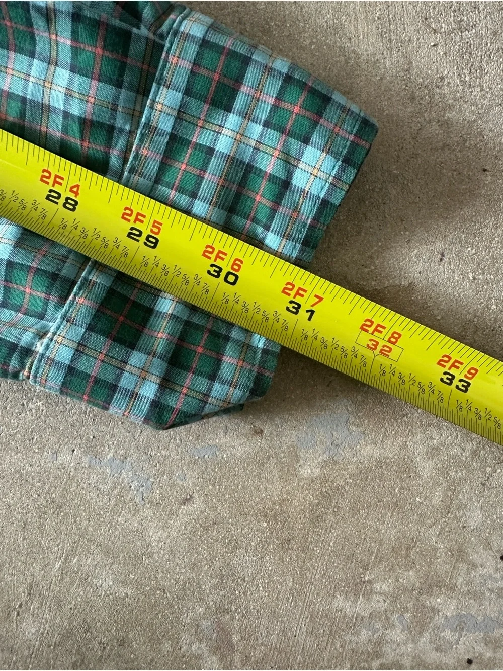 L.L. Bean Men's Teal and Dark Green Plaid Button-Down Shirt